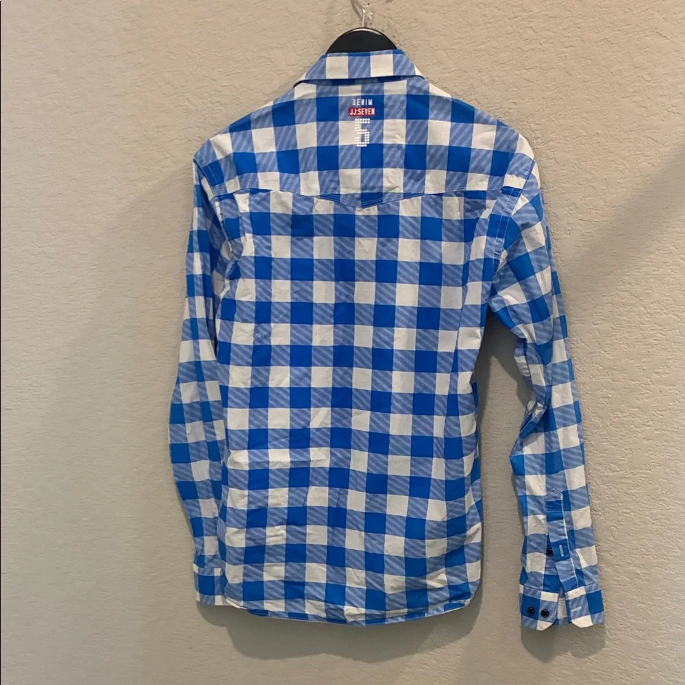 Jack & Jones Blue & White Check Casual Button-Down Shirt